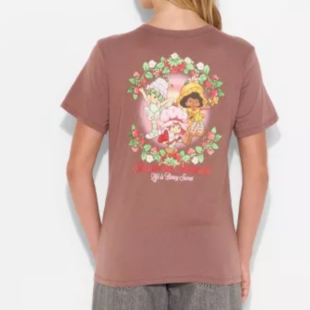 Women's Strawberry Shortcake Berry Sweet Short Sleeve Graphic T-Shirt - Brown XL - Picture 3 of 6